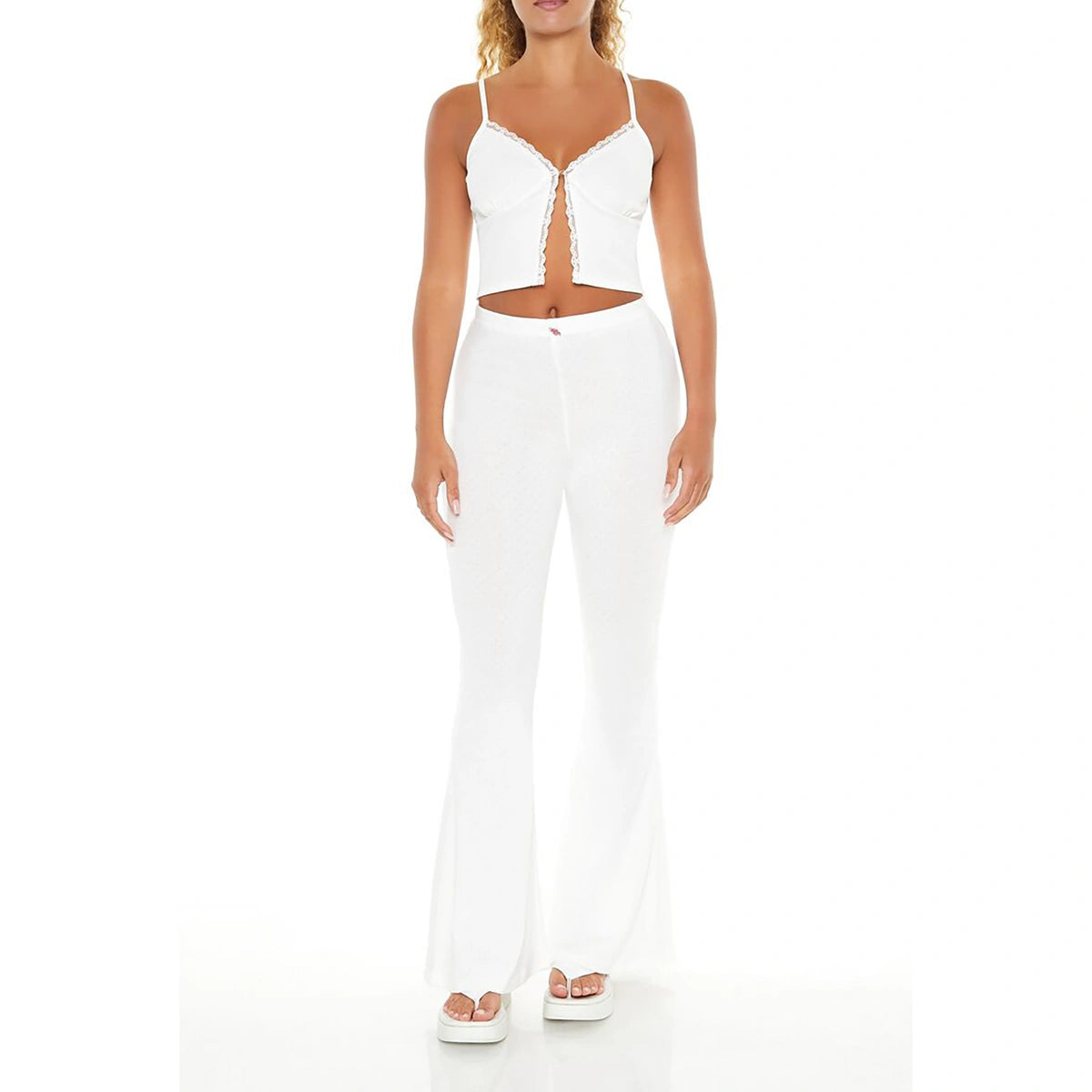 فوريفر 21 - سروال Rosette Pointelle - تم بيعه بواسطة اف اي جي