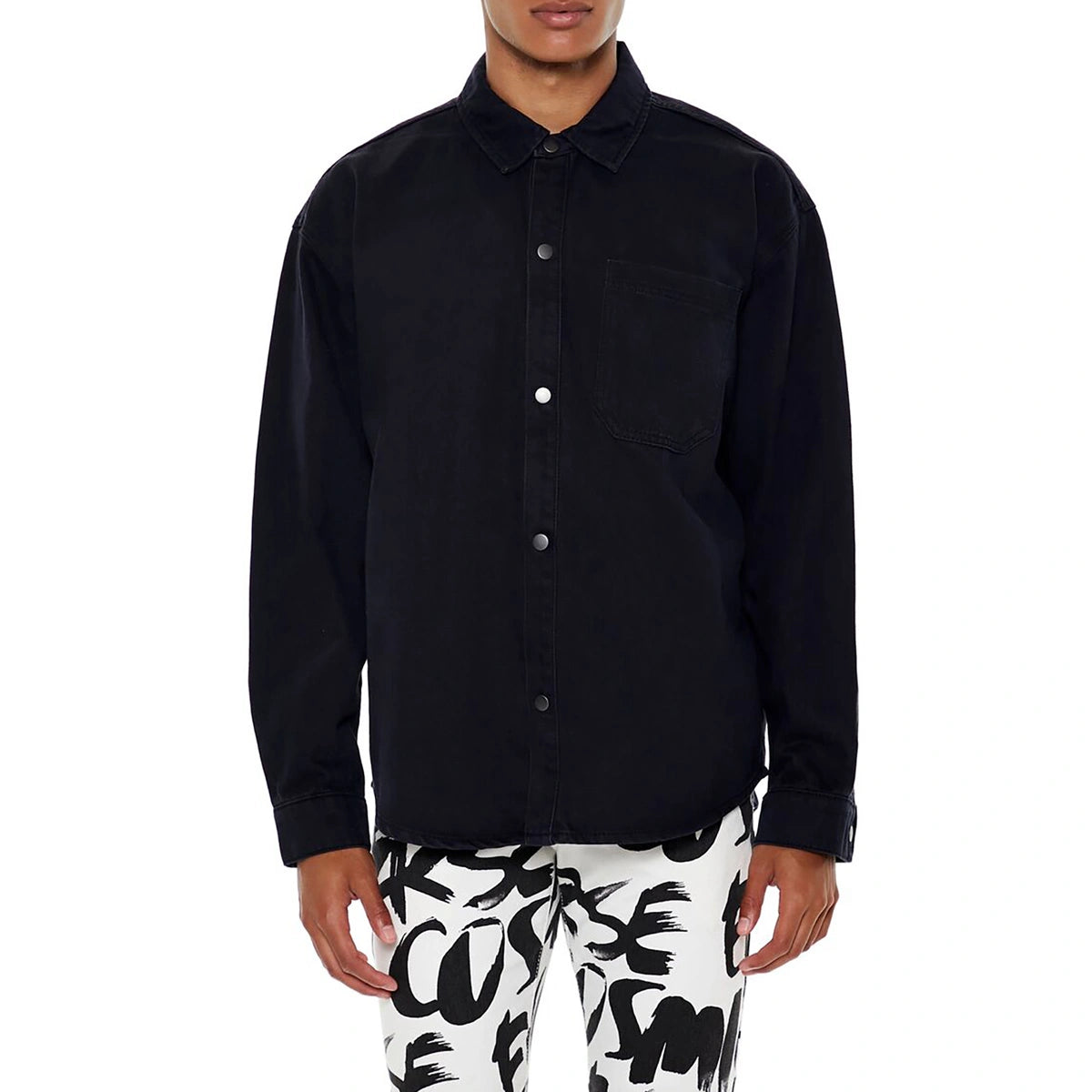 فوريفر 21 - قميص قطني بحاشية منحنية - يُباع بواسطة اف اي جي