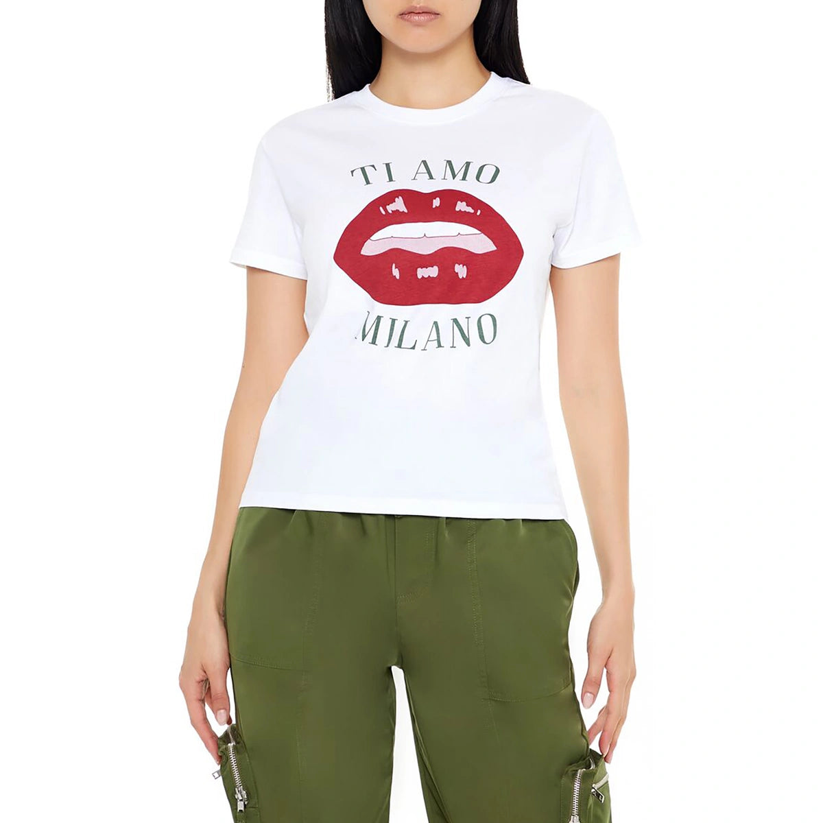 فوريفر 21 - تي شيرت برسومات Ti Amo Milano - مُباع بواسطة اف اي جي