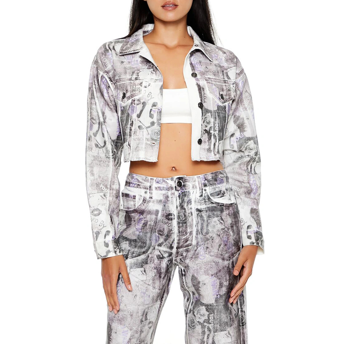 فوريفر 21 - سترة سائق الشاحنة بطباعة تجريدية - تُباع بواسطة اف اي جي