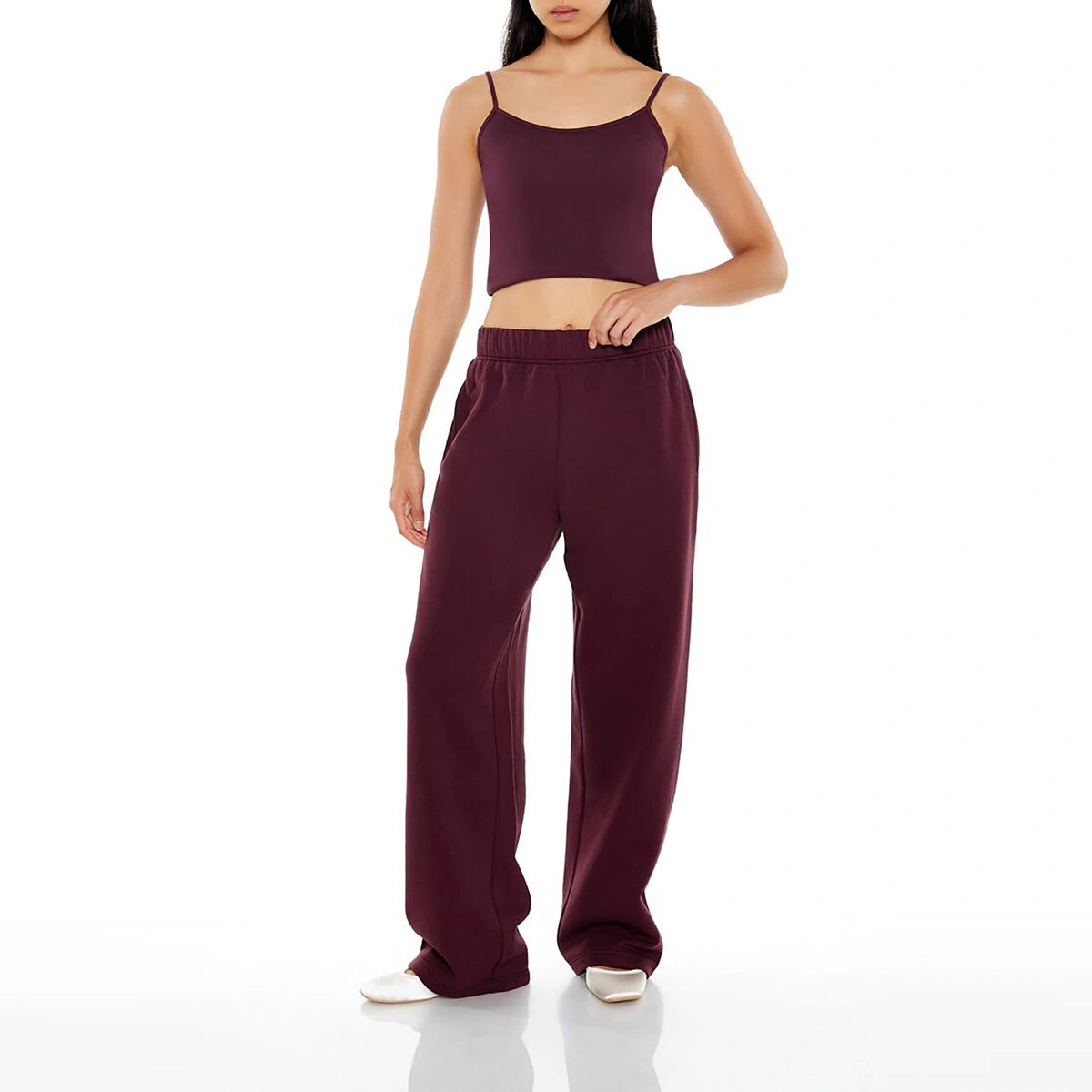 فوريفر 21 - بنطال رياضي من الصوف بقصة مستقيمة - يُباع بواسطة اف اي جي