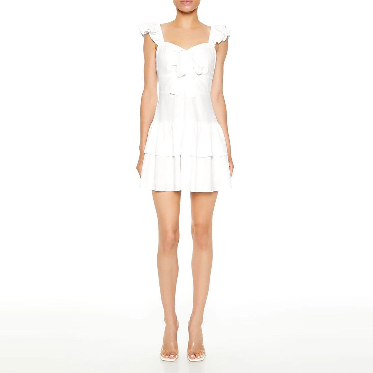 فوريفر 21 - فستان قصير مكشكش على شكل قلب - يُباع بواسطة اف اي جي