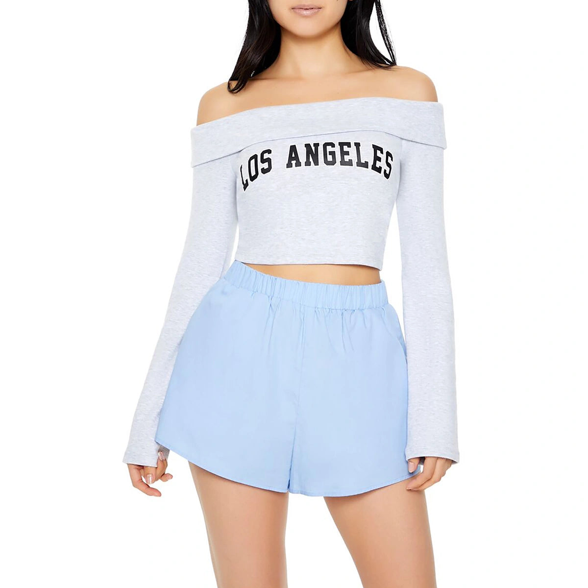 فوريفر 21 - بلوزة لوس أنجلوس مكشوفة الكتفين - تم بيعها بواسطة اف اي جي