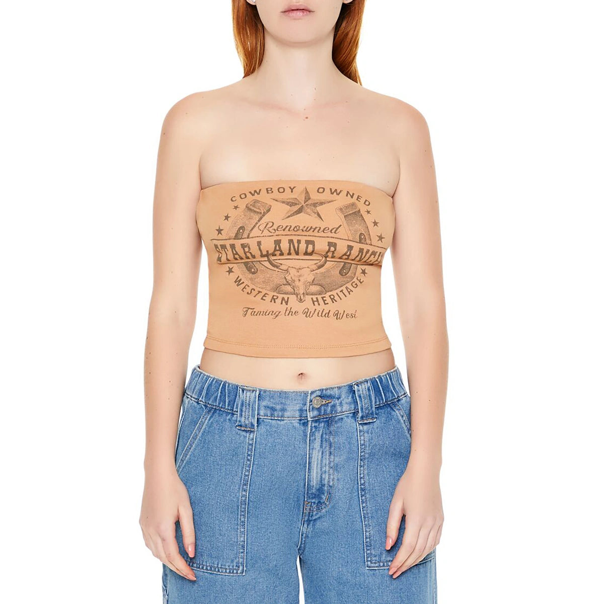 فوريفر 21 - بلوزة Starland Ranch Graphic Tube - تم بيعها بواسطة اف اي جي