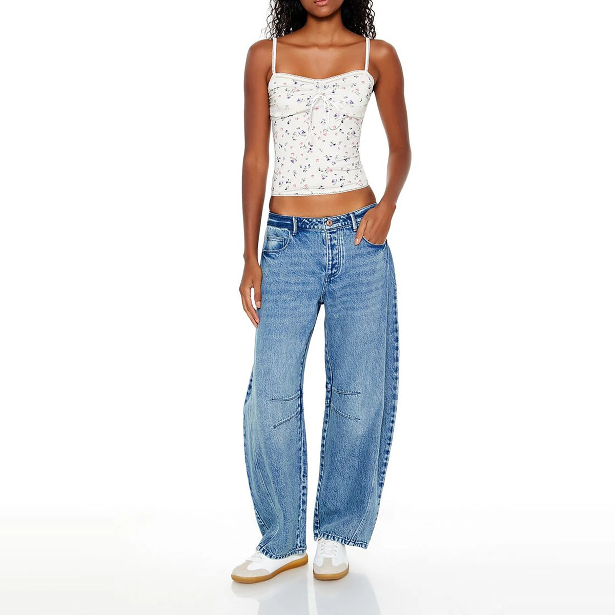 فوريفر 21 - بنطال جينز فضفاض متوسط الارتفاع - يُباع بواسطة اف اي جي