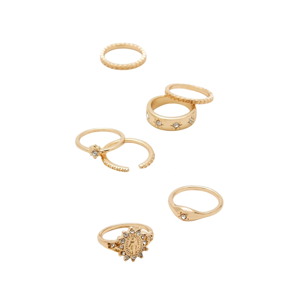 فوريفر 21 - مجموعة خواتم متنوعة من حجر الراين - تُباع بواسطة اف اي جي