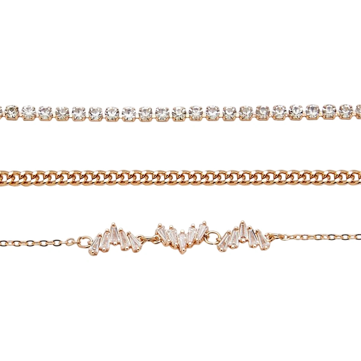 فوريفر 21 - مجموعة أساور على شكل سلسلة تشيكوسلوفاكيا - تم بيعها بواسطة اف اي جي