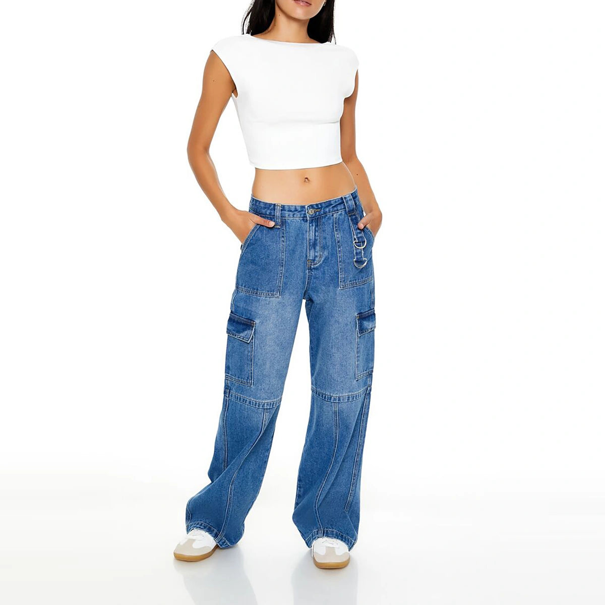 فوريفر 21 - بنطال جينز بقصة مستقيمة - تم بيعه بواسطة اف اي جي