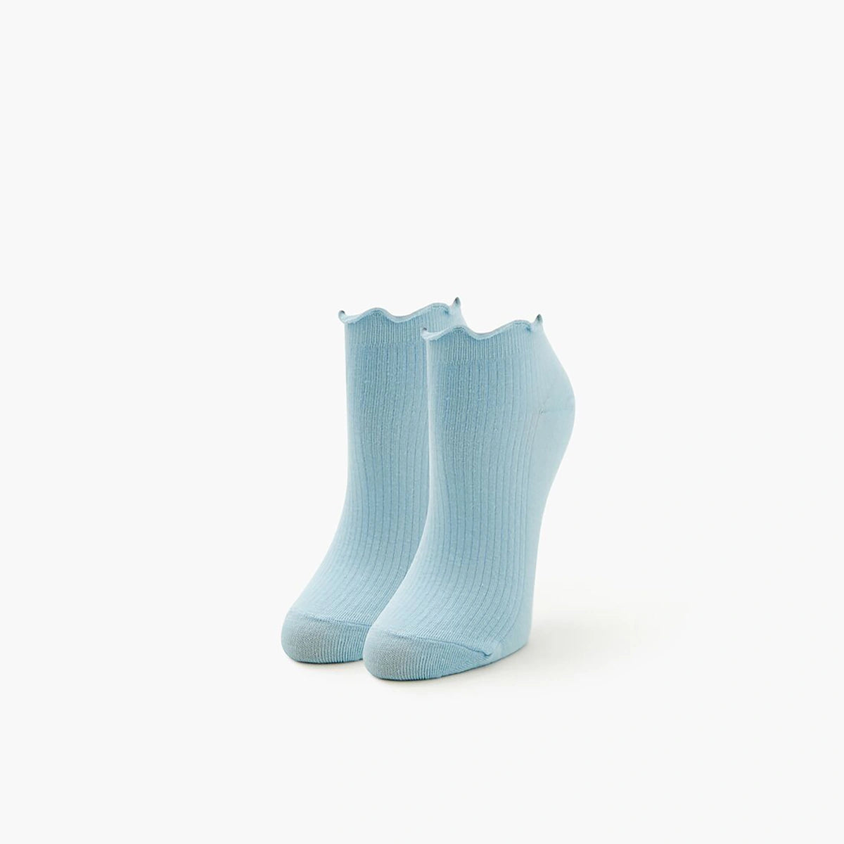 Forever 21 - Ribbed Lettuce-Edge Ankle Socks - Sold by FIG