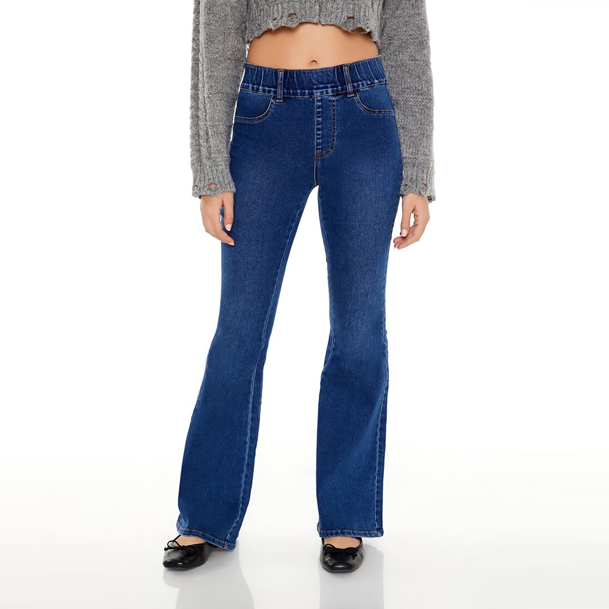 فوريفر 21 - بنطال جينز واسع بخصر مرتفع للنساء - يباع بواسطة اف اى جى