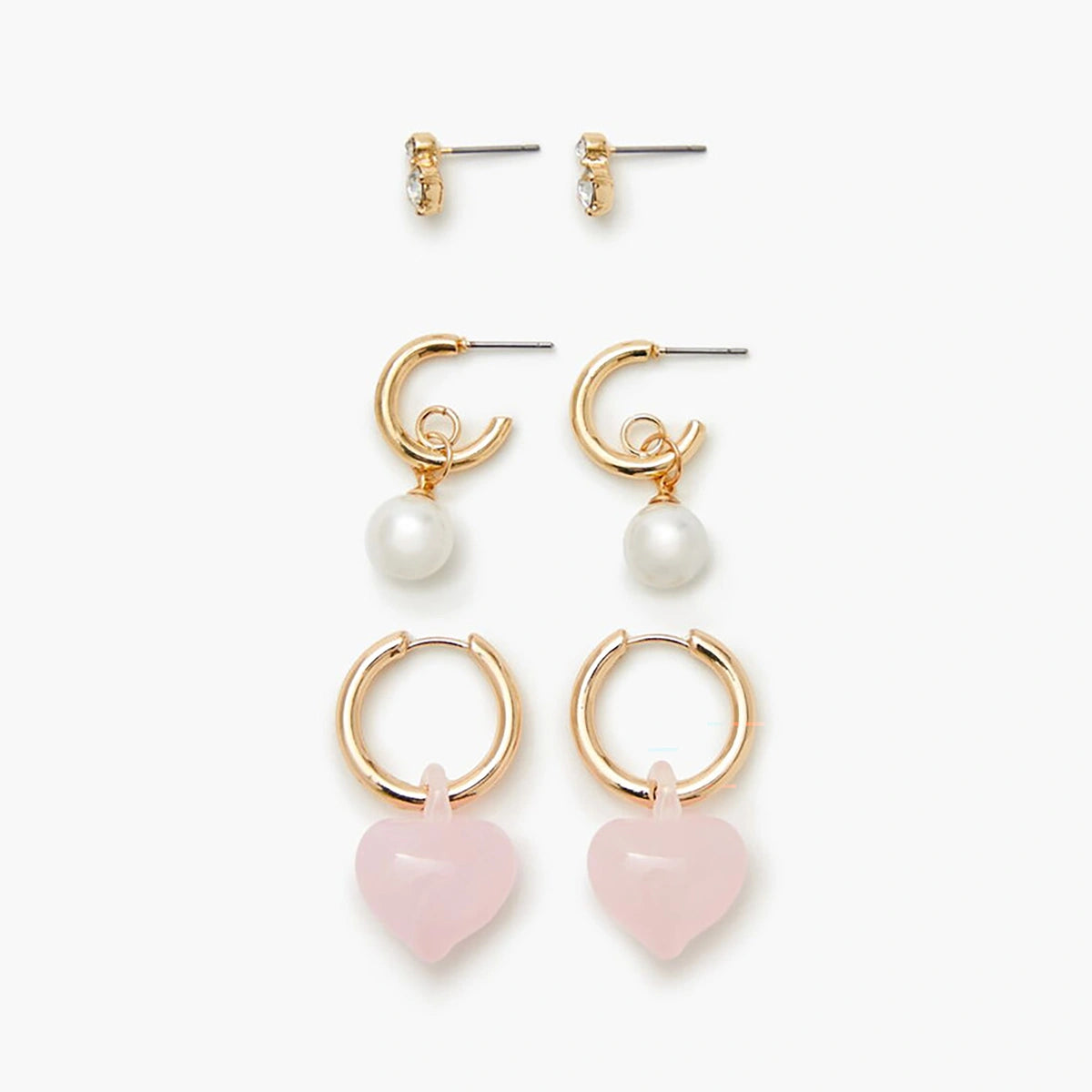 فوريفر 21 - مجموعة أقراط مرصعة باللؤلؤ الصناعي - تُباع بواسطة اف اي جي