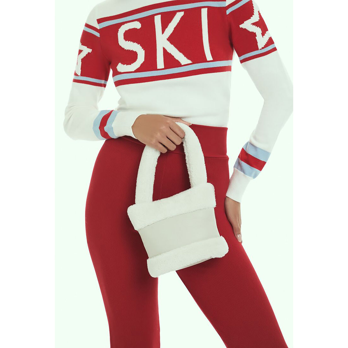 فوريفر 21 - حقيبة يد من الجلد الصناعي والصوف للنساء - يباع بواسطة اف اى جى