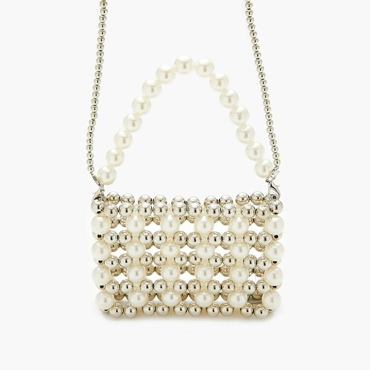 فوريفر 21 - حقيبة كروس بودي مزينة بخرز اللؤلؤ الصناعي للنساء - يباع بواسطة اف اى جى