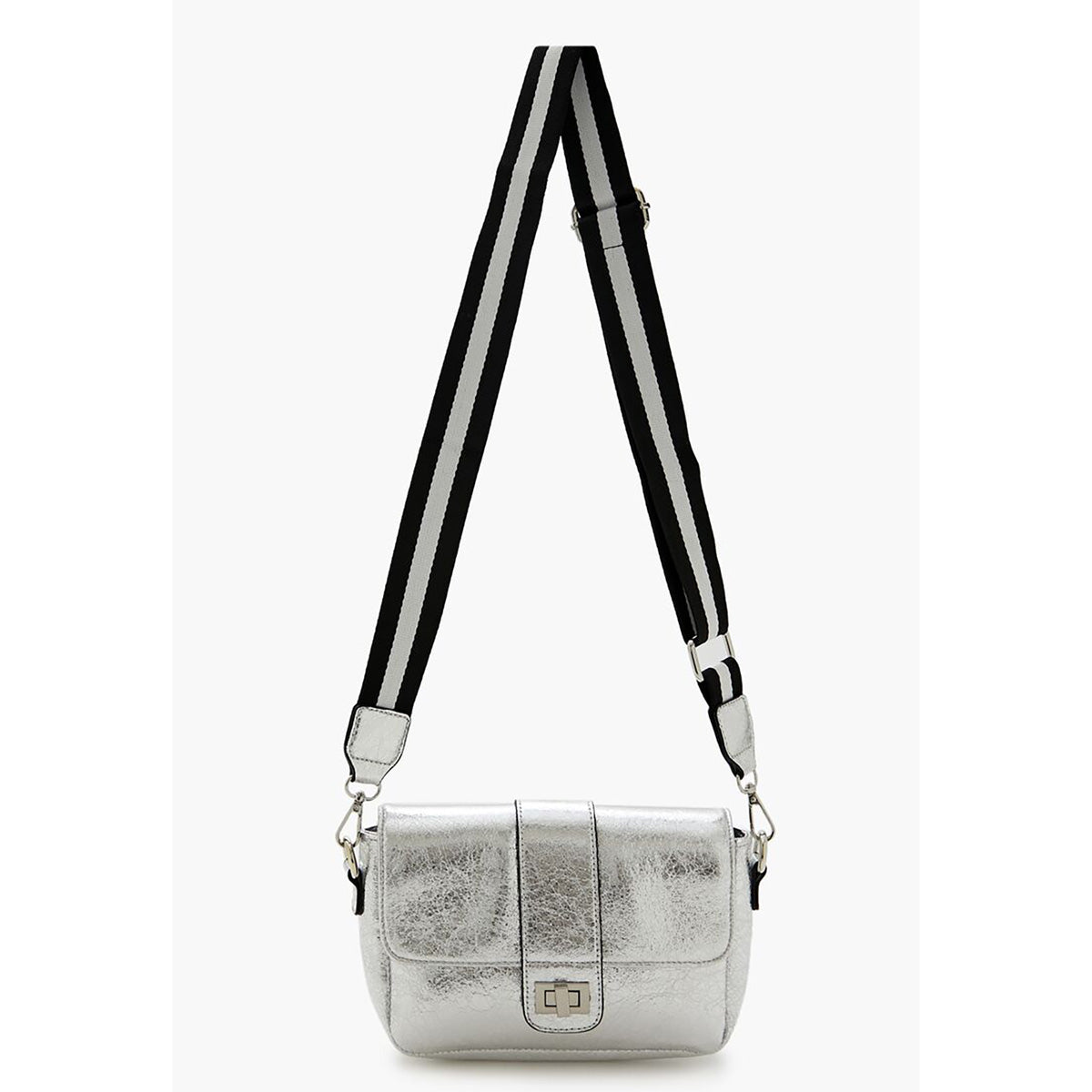 فوريفر 21 - حقيبة كروس بودي ذات غطاء معدني للنساء - يباع بواسطة اف اى جى