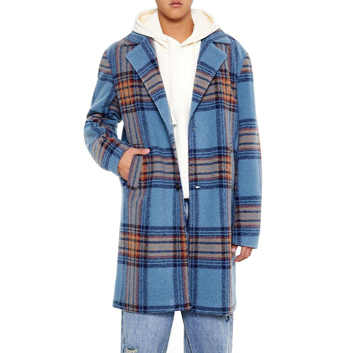 فوريفر 21 - معطف منقوش للرجال - يباع بواسطة اف اى جى