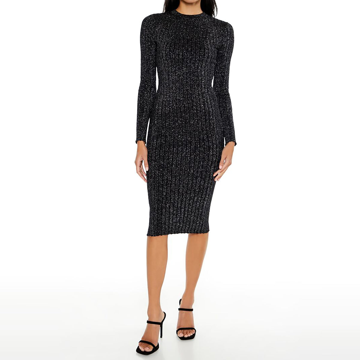 فوريفر 21 - فستان ميدي ضيق من قماش لامع للنساء - يباع بواسطة اف اى جى