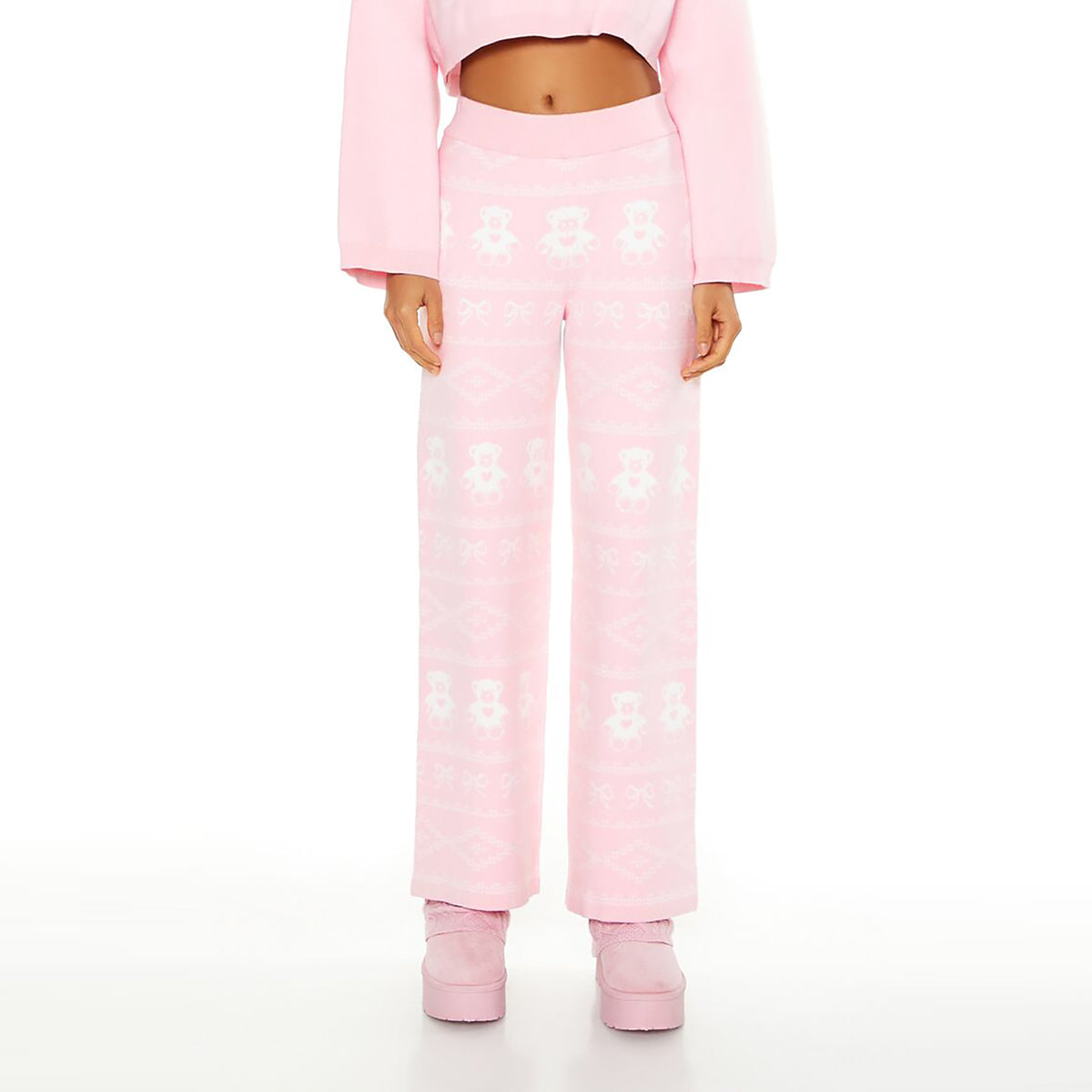 فوريفر 21 - بنطلون بيجاما واسع الساق من Fair Isle للنساء - يباع بواسطة اف اى جى