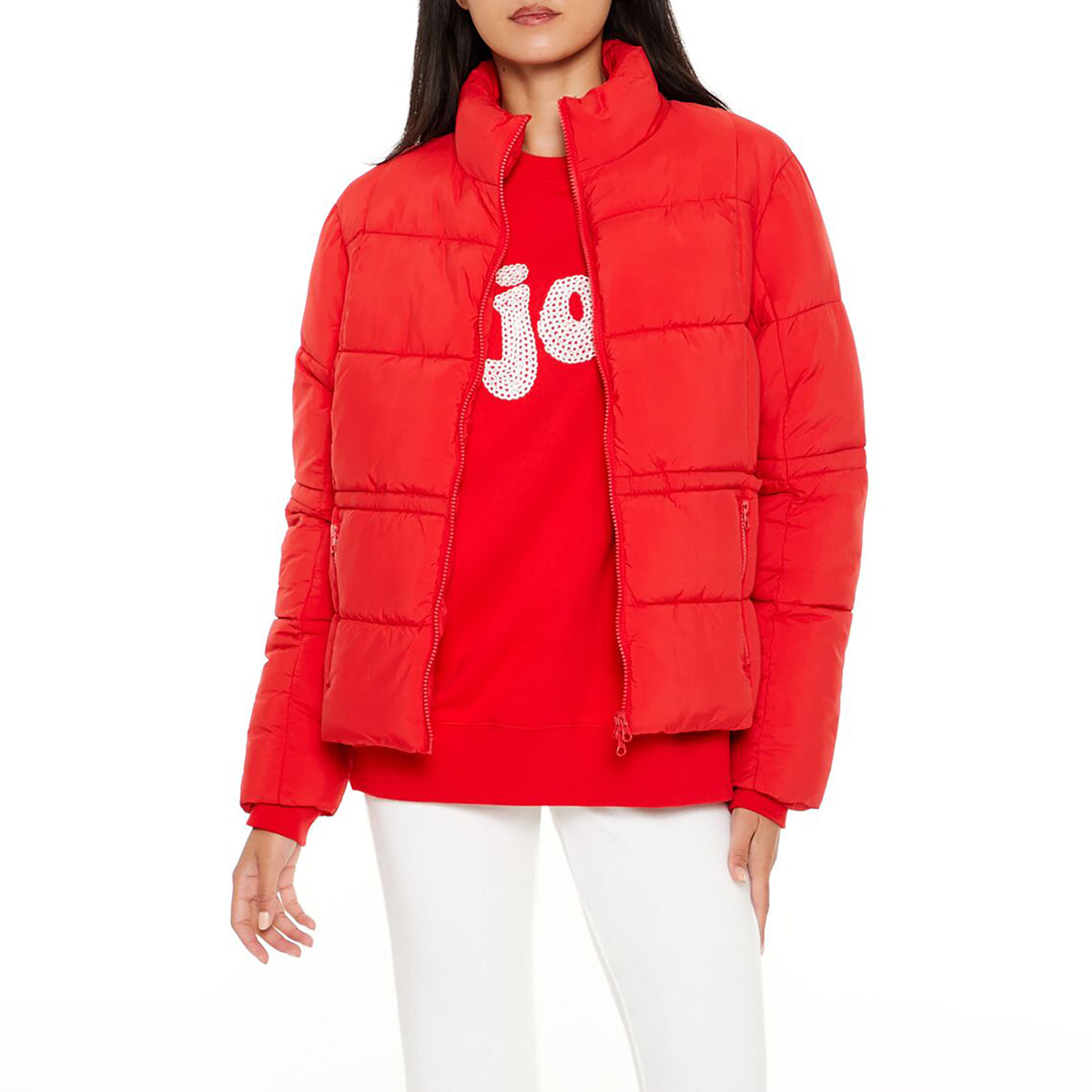 فوريفر 21 - سترة مبطنة بسحاب للنساء - يباع بواسطة اف اى جى