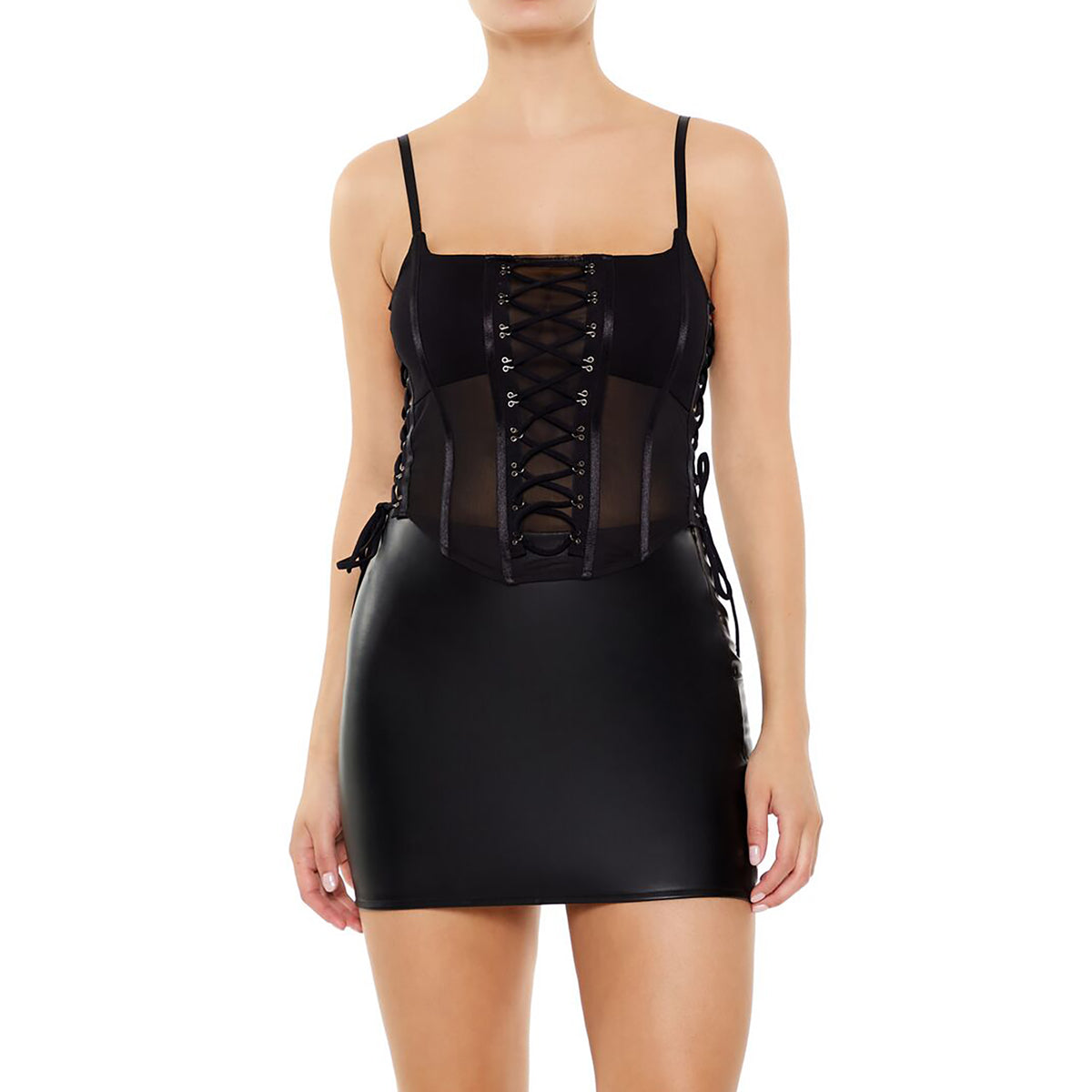 فوريفر 21 - بلوزة كورسيه شفافة للنساء - يباع بواسطة اف اى جى