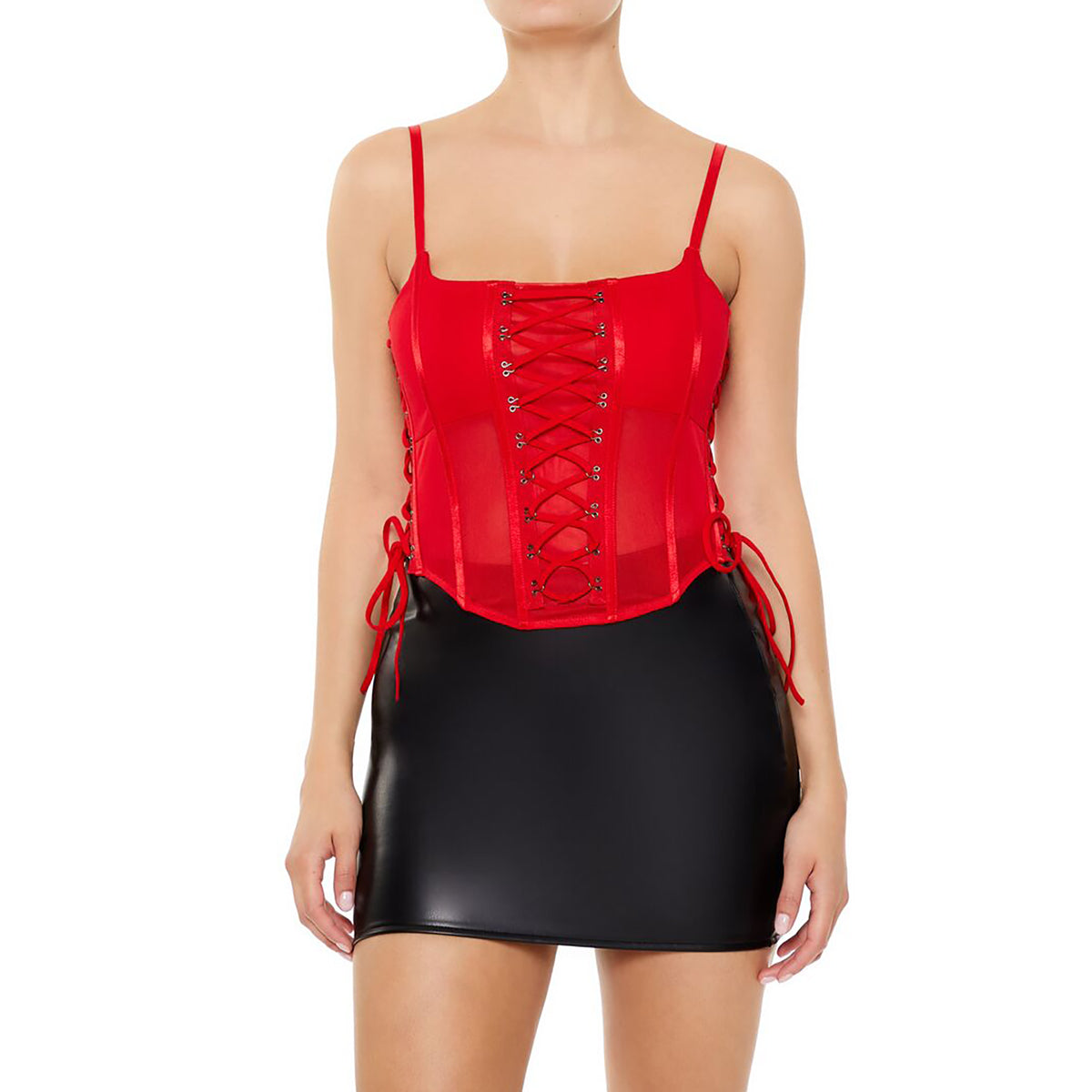 فوريفر 21 - بلوزة كورسيه شفافة للنساء - يباع بواسطة اف اى جى