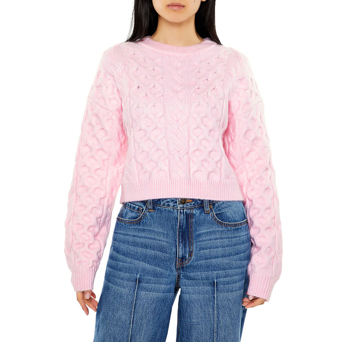 فوريفر 21 - بلوفر محبوك للنساء - يباع بواسطة اف اى جى