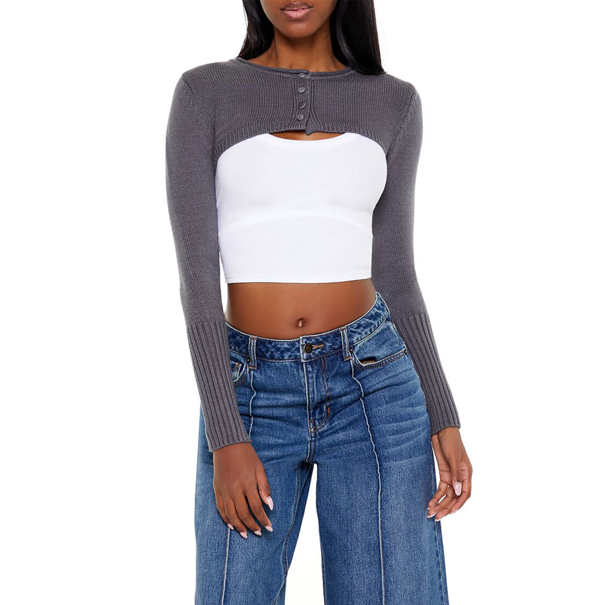 فوريفر 21 - كارديجان قصير للنساء - يباع بواسطة اف اى جى