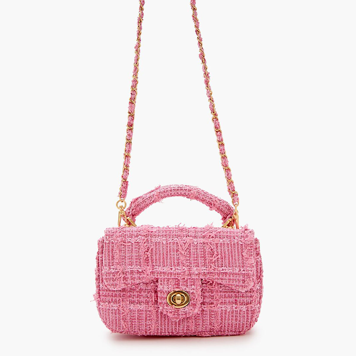 فوريفر 21 - حقيبة كروس بودي من نسيج تويد جريد للنساء - يباع بواسطة اف اى جى