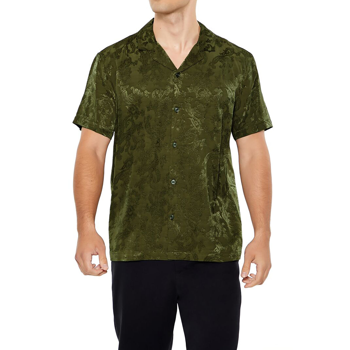 فوريفر 21 - قميص جاكار بيزلي للرجال - يباع بواسطة اف اى جى