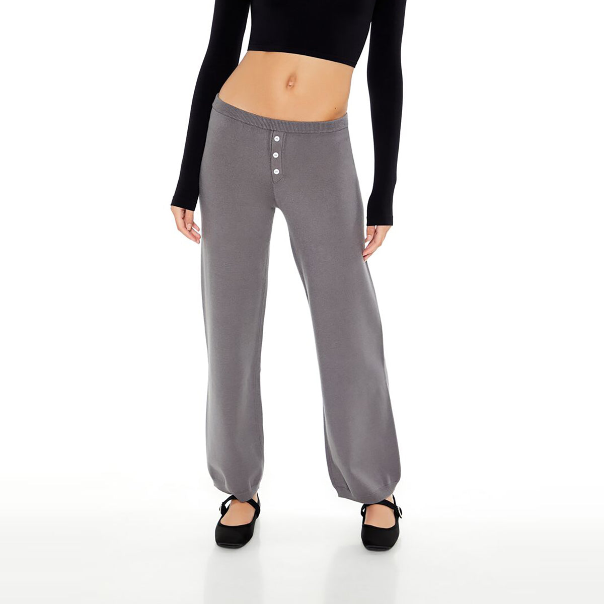 فوريفر 21 - بنطلون مستقيم الساق من الصوف المحبوك للنساء - يباع بواسطة اف اى جى