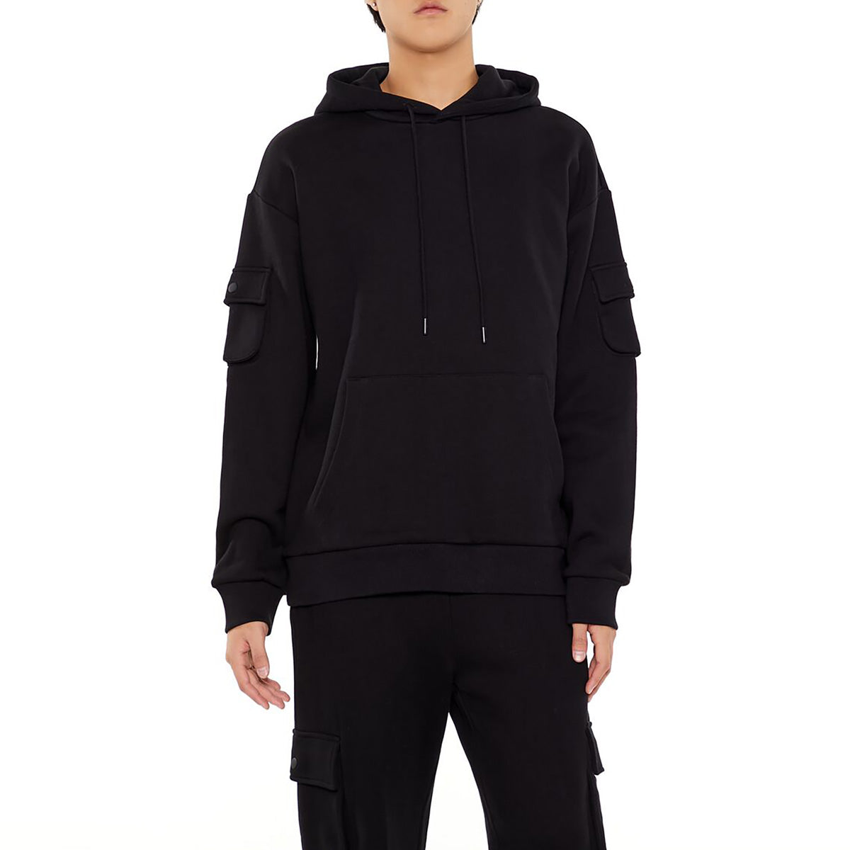 فوريفر 21 - هودي كارجو من قماش تيري الفرنسي للرجال - يباع بواسطة اف اى جى