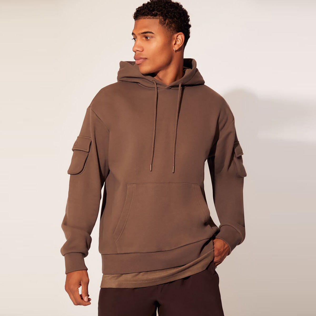 فوريفر 21 - هودي كارجو من قماش تيري الفرنسي للرجال - يباع بواسطة اف اى جى