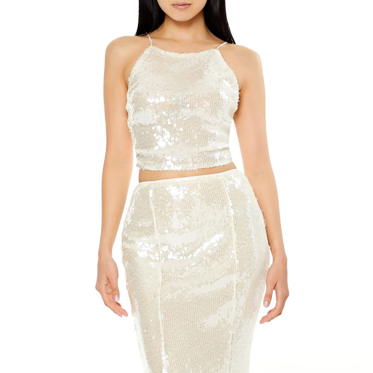 فوريفر 21 - كامي قصير مزين بالترتر للنساء - يباع بواسطة اف اى جى