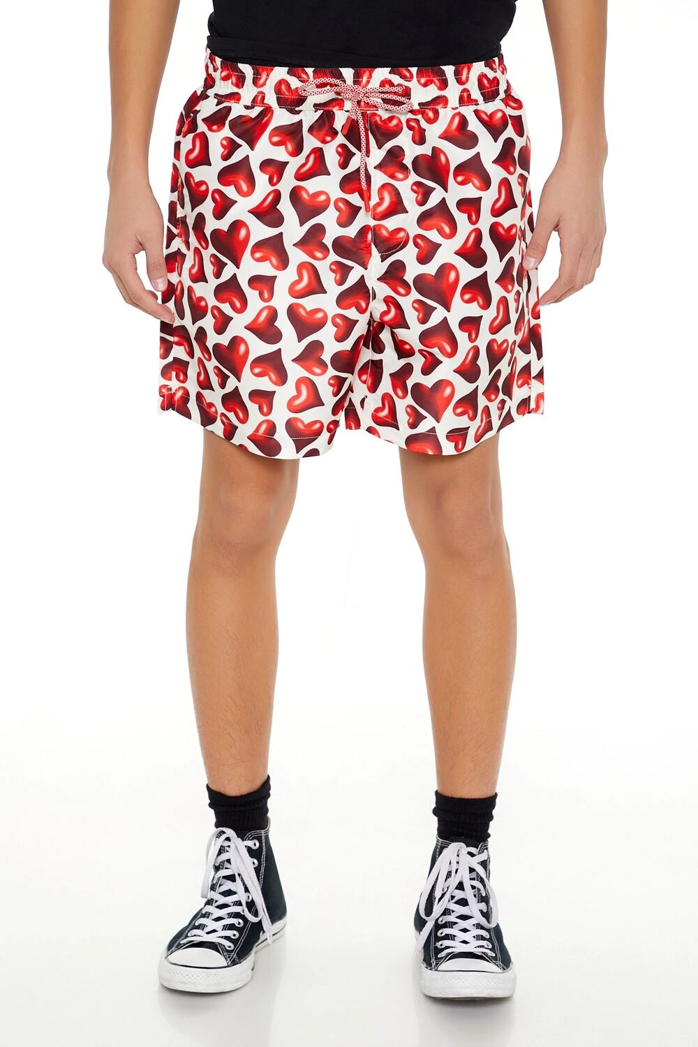 فوريفر 21-شورت سباحة بطبعة قلب-للرجال