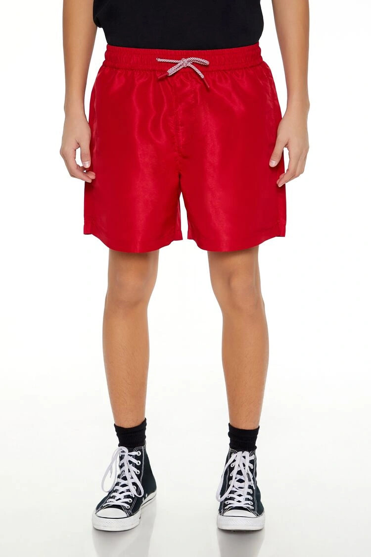 فوريفر 21-شورت سباحة بفتحات تهوية ورباط-للرجال