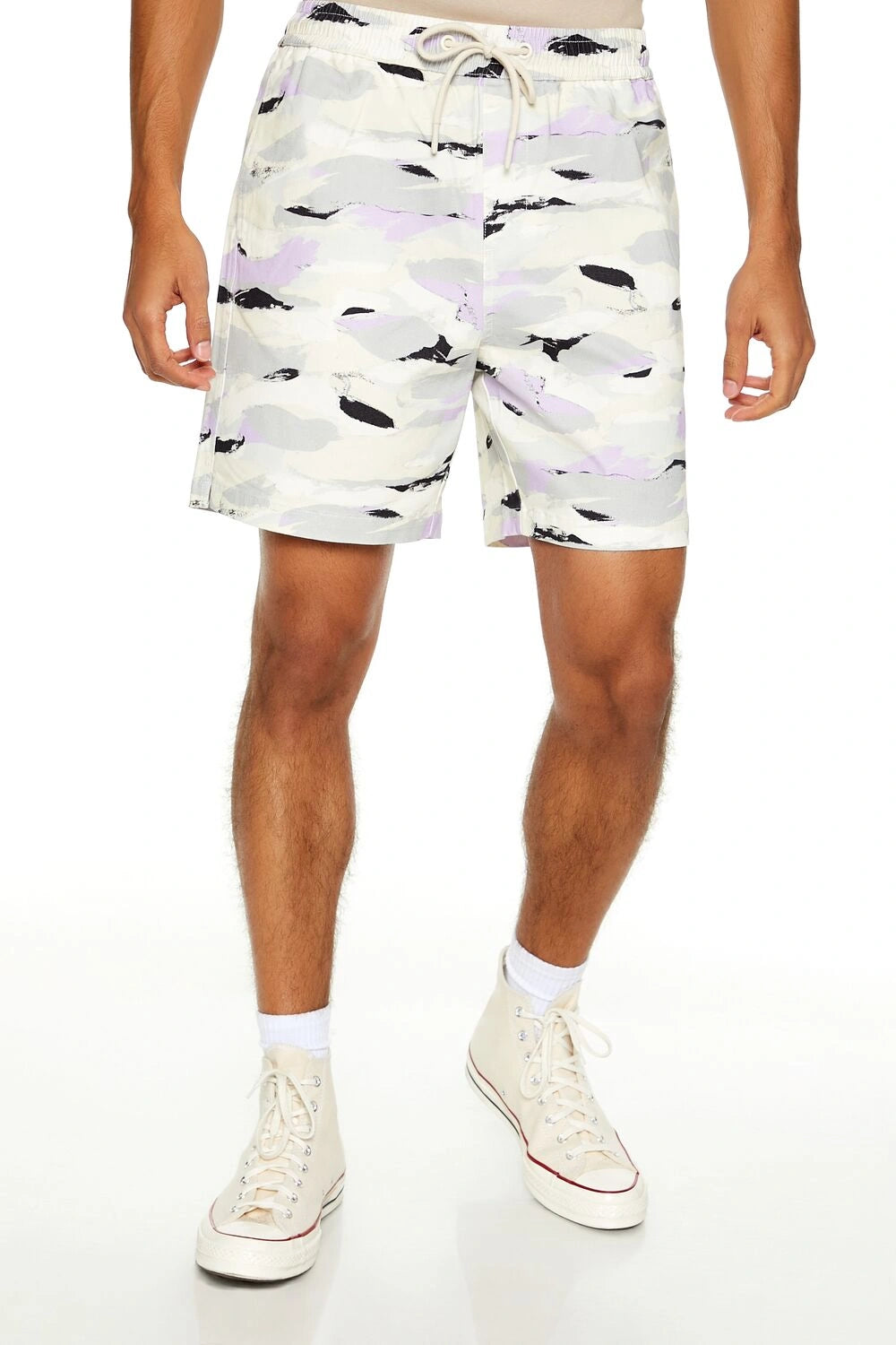 فوريفر 21-شورت كرة الطائرة بطبعة تجريدية-للرجال