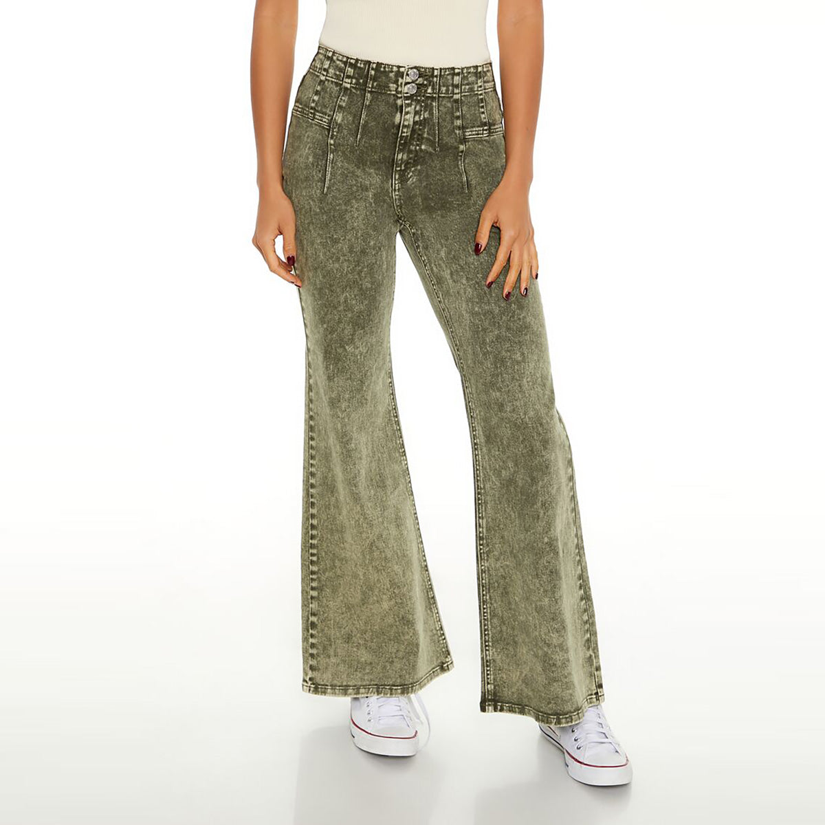 فوريفر 21 - بنطال واسع من قماش التويل للنساء - يباع بواسطة اف اى جى