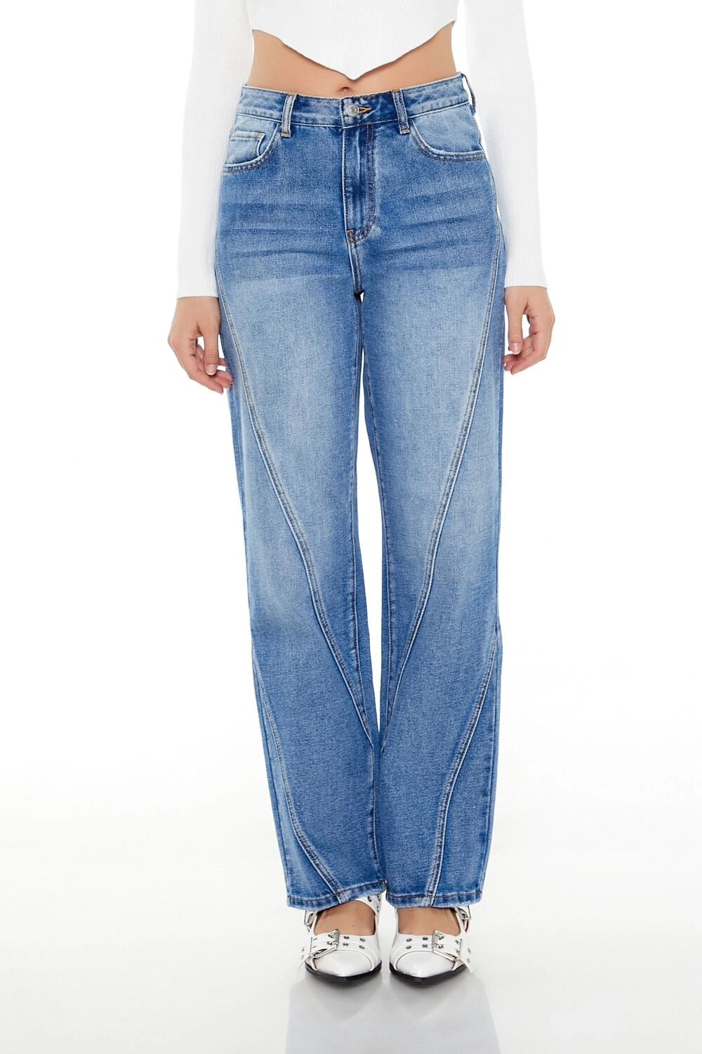 Forever21 -High-Rise Straight Jeans-Women-sold bt FIG
