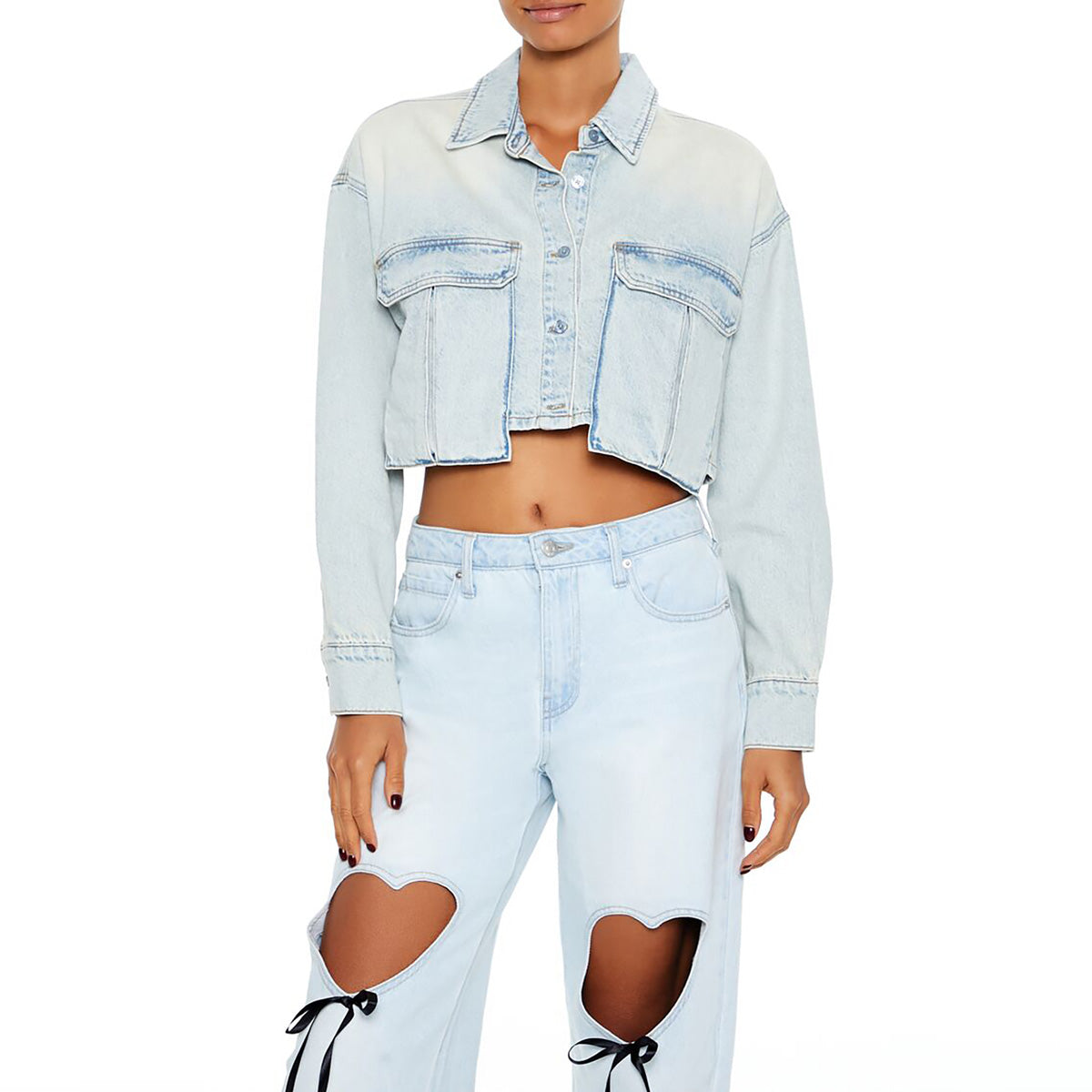 فوريفر 21 - قميص جينز للنساء - يباع بواسطة اف اى جى