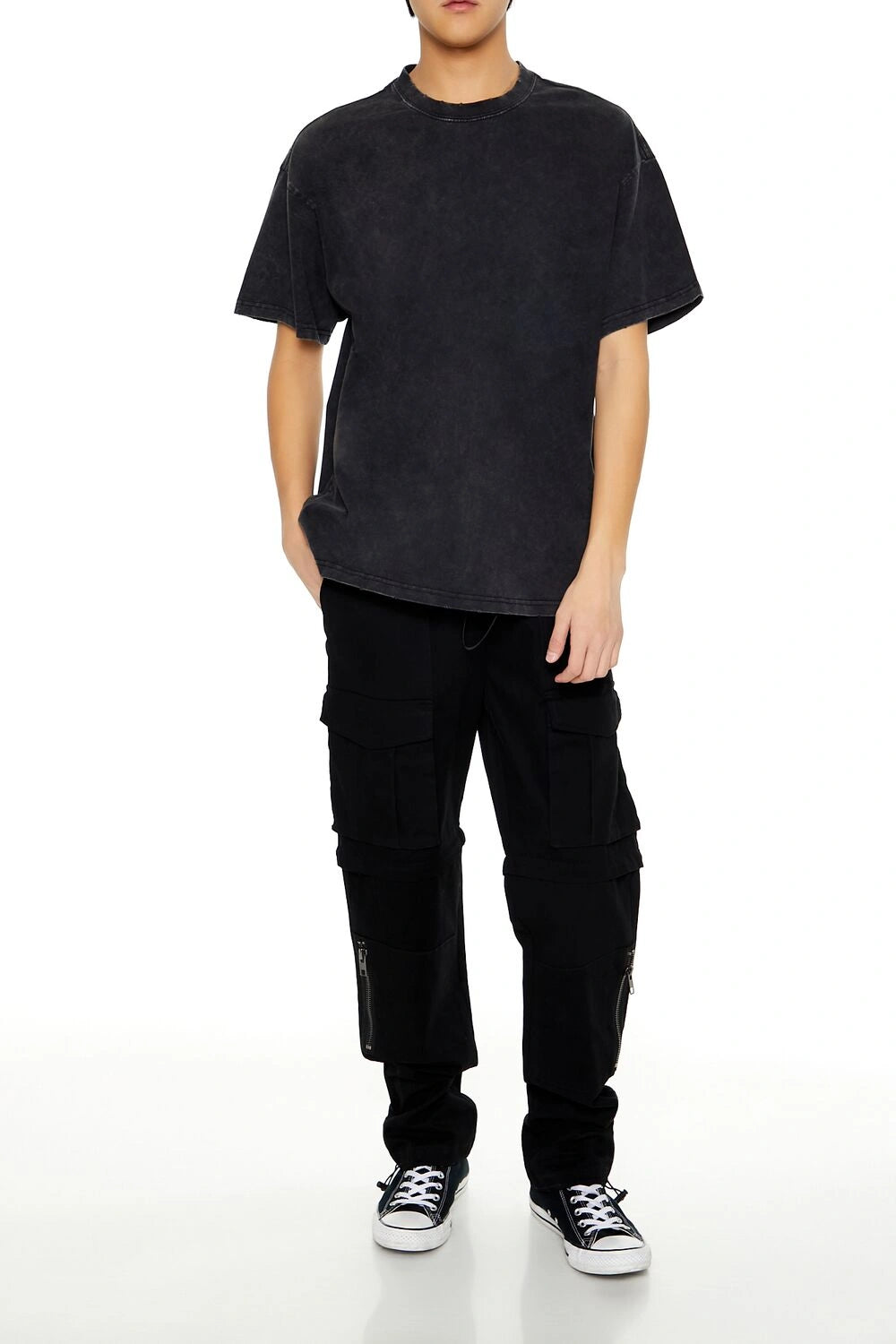 فوريفر 21-بنطال رياضي بسحاب قابل للسحب-للرجال