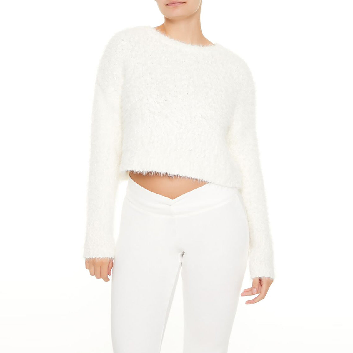 فوريفر 21 - بلوفر سادة قصير للنساء - يباع بواسطة اف اى جى