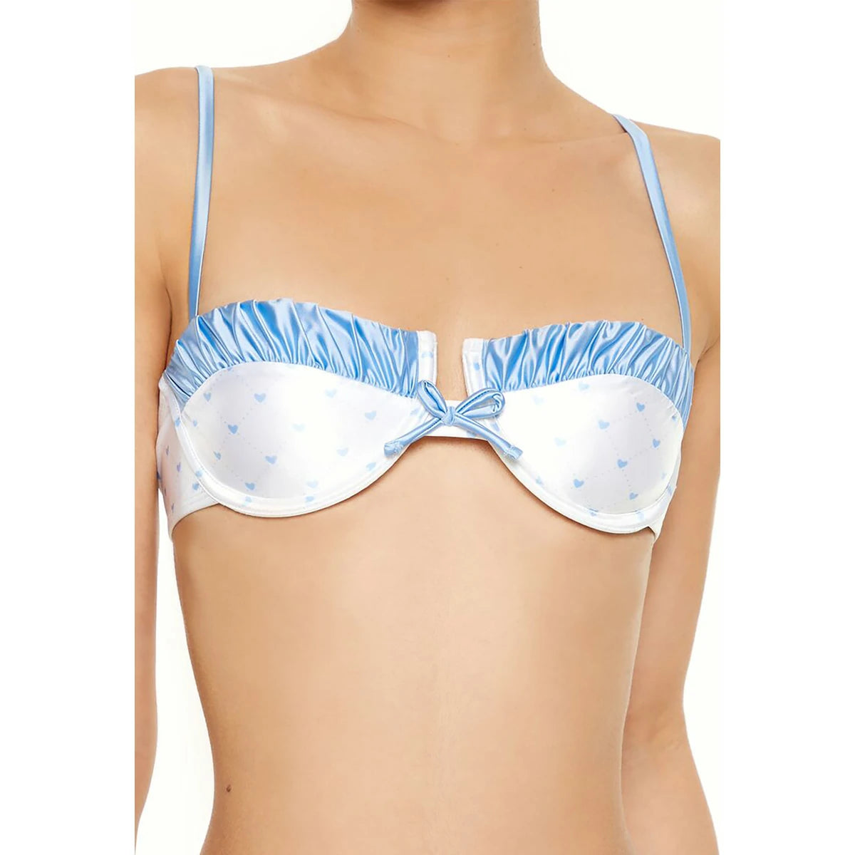 فوريفر 21 - بيكيني توب بسلك سفلي من الساتان على شكل قلوب للنساء - يباع بواسطة اف اى جى