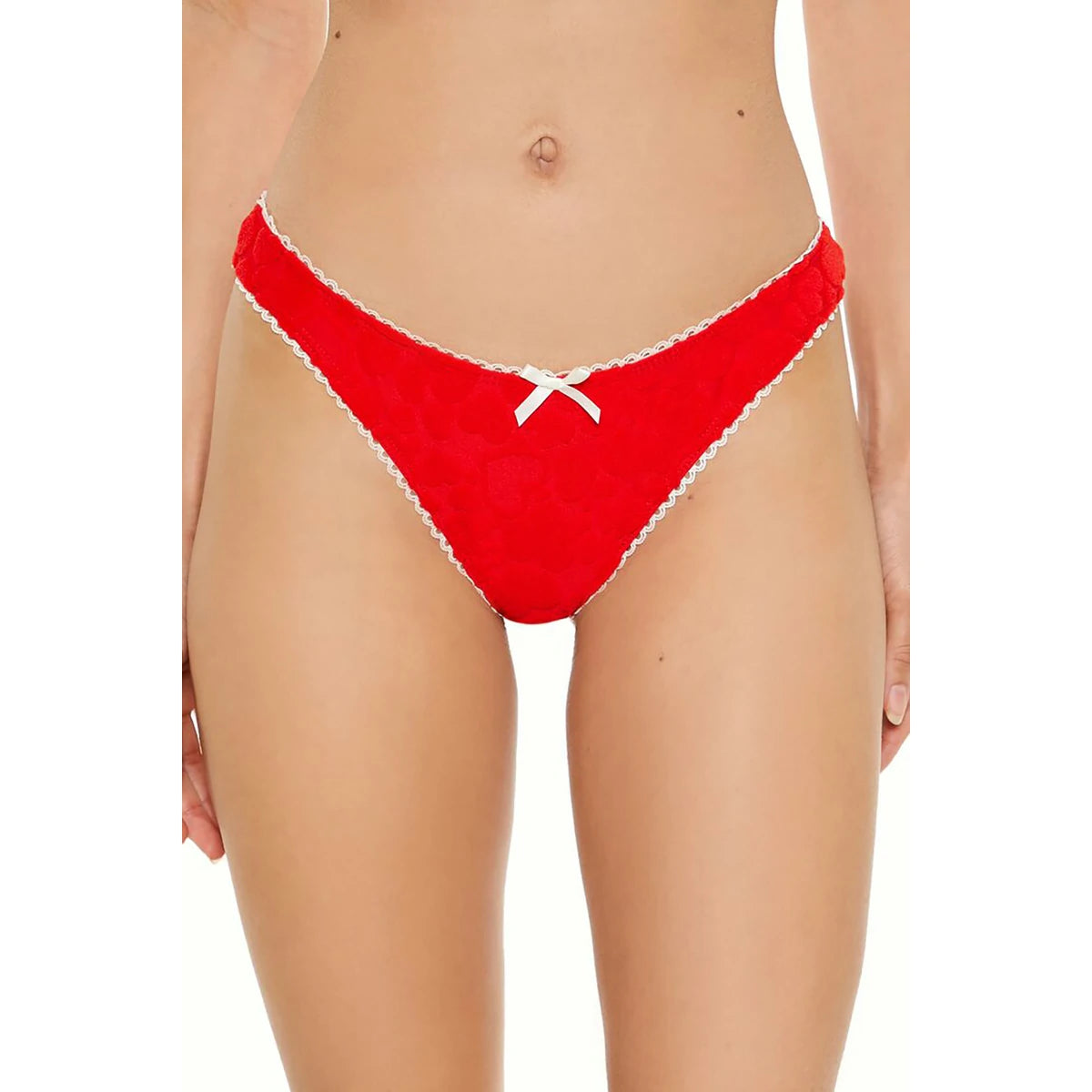 فوريفر 21 - بيكيني هارت تيري بجزء سفلي مرتفع الساق للنساء - يباع بواسطة اف اى جى