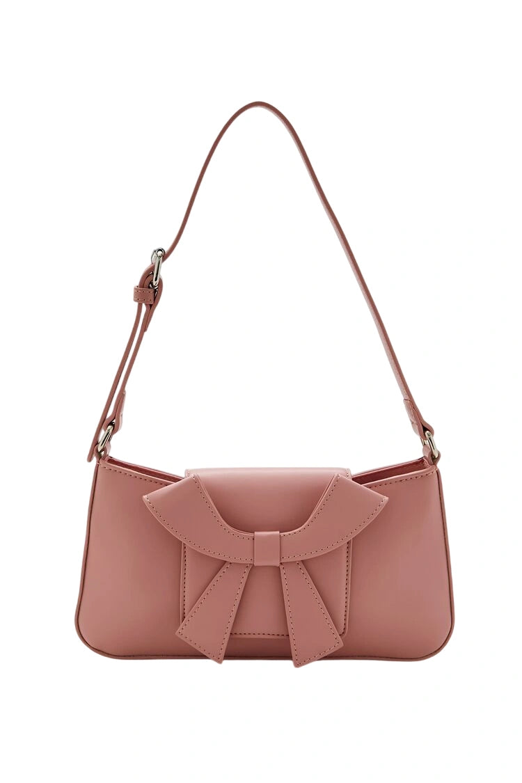 فوريفر 21-حقيبة كتف من الجلد الصناعي مع فيونكة-للنساء