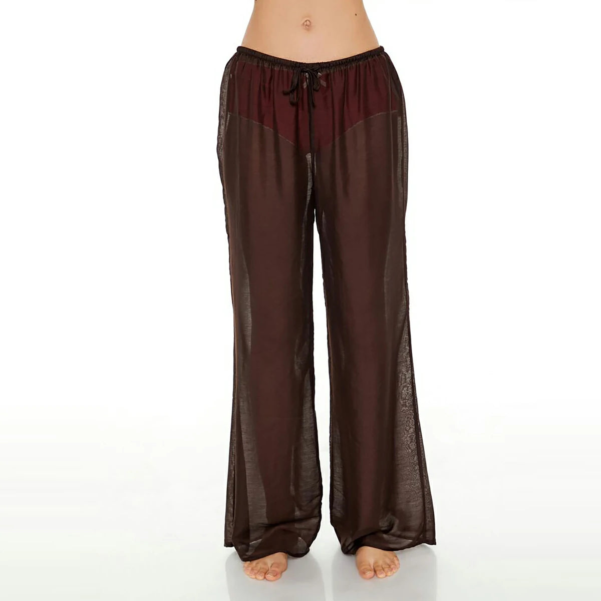 فوريفر 21 - بنطال سباحة خفيف الوزن واسع الساق للنساء - يباع بواسطة اف اى جى