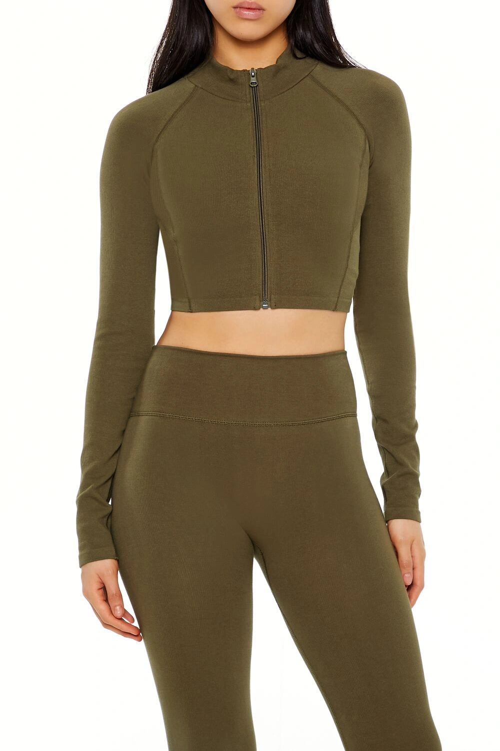 فوريفر 21-سترة قصيرة بدون درزات نشطة-للنساء