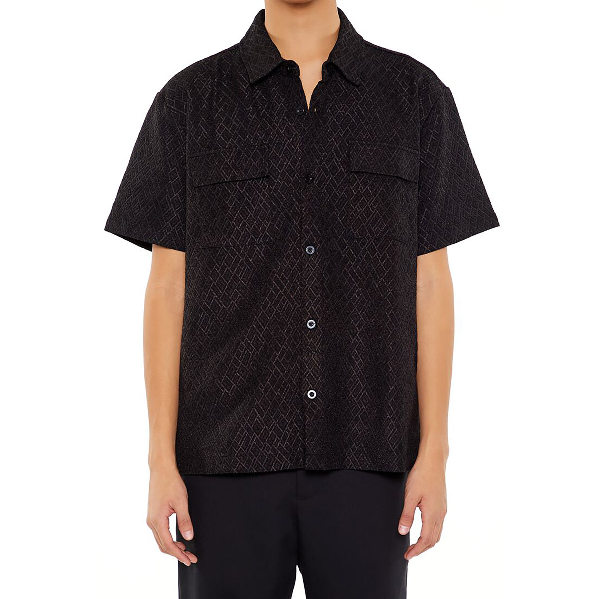 فوريفر 21 - قميص ثنائي الجيوب بأزرار أمامية للنساء - يباع بواسطة اف اى جى