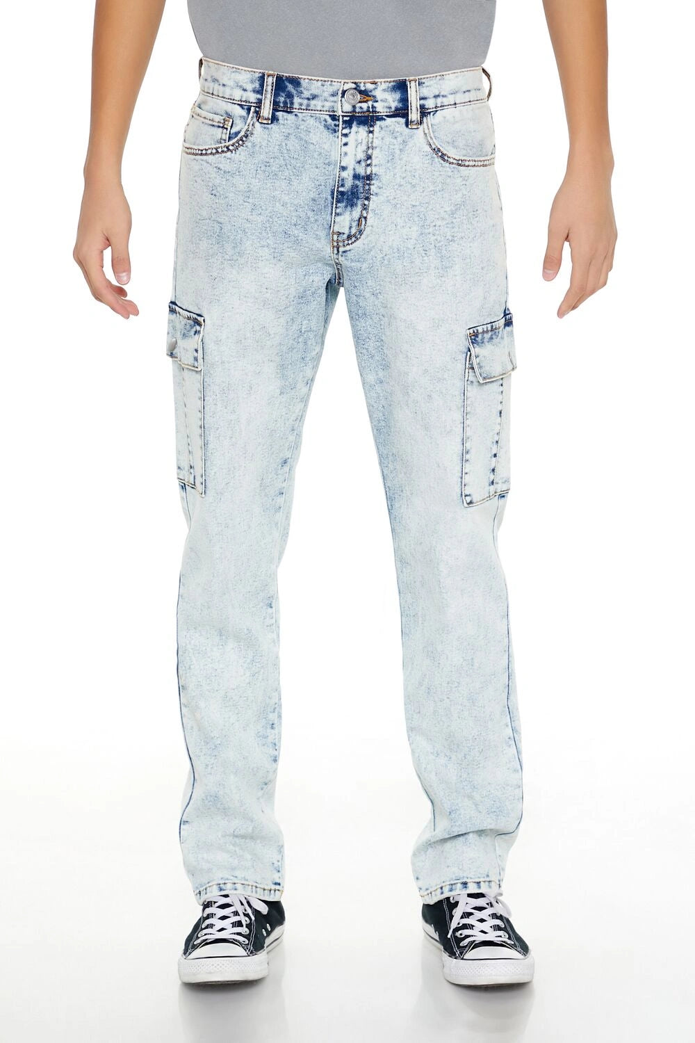 Forever21 -Acid Wash Mid-Rise Slim-Fit Jeans-Men-sold bt FIG