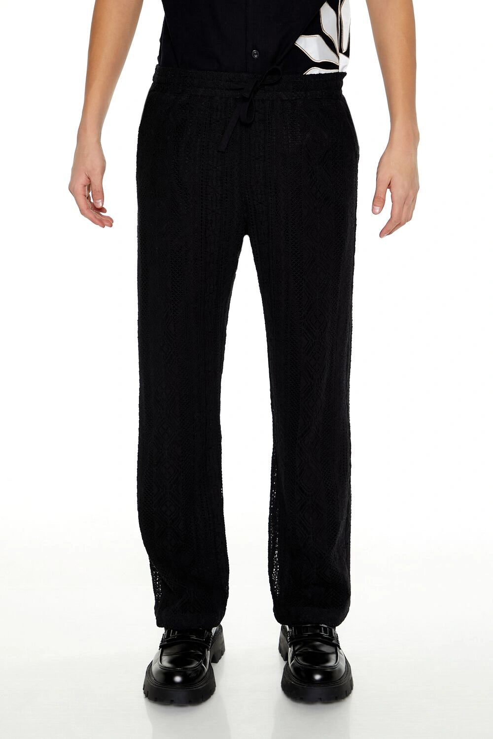 فوريفر 21-بنطلون كروشيه برباط-للرجال