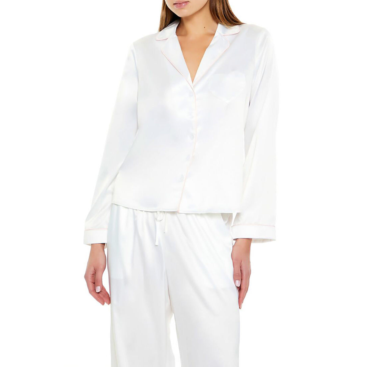 فوريفر 21 - طقم بيجامة بجيب على شكل قلب للنساء - يباع بواسطة اف اى جى