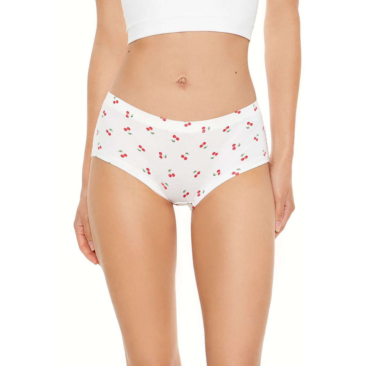 فوريفر 21 - سراويل داخلية قصيرة بطبعة الكرز للنساء - يباع بواسطة اف اى جى